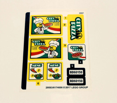 Sticker Sheet for LEGO Set 60150 Pizza Van - Town: City Food Truck