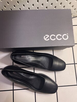 Ecco Women Shape Squared 35 Black Block Heel Pump 36 US 5-5.5 NIB