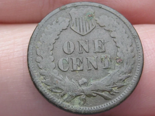 1873 Indian Head Cent Penny- Open 3, VG/Fine Details, Crusty