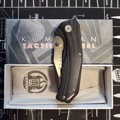 New Komoran Liner Lock Folding Knife - 3'' D2 Steel Tanto Blade - Micarta  KO0017