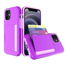 Reiko TPU PC Hybrid 2-in-1 Flip Card Holder Phone Case for Apple iPhone 12 Mini