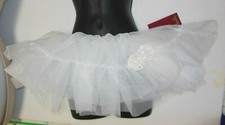 Mirella Ballet Dance White Mesh Ruffle Tutu Sequin Flower Accent Girls Medium