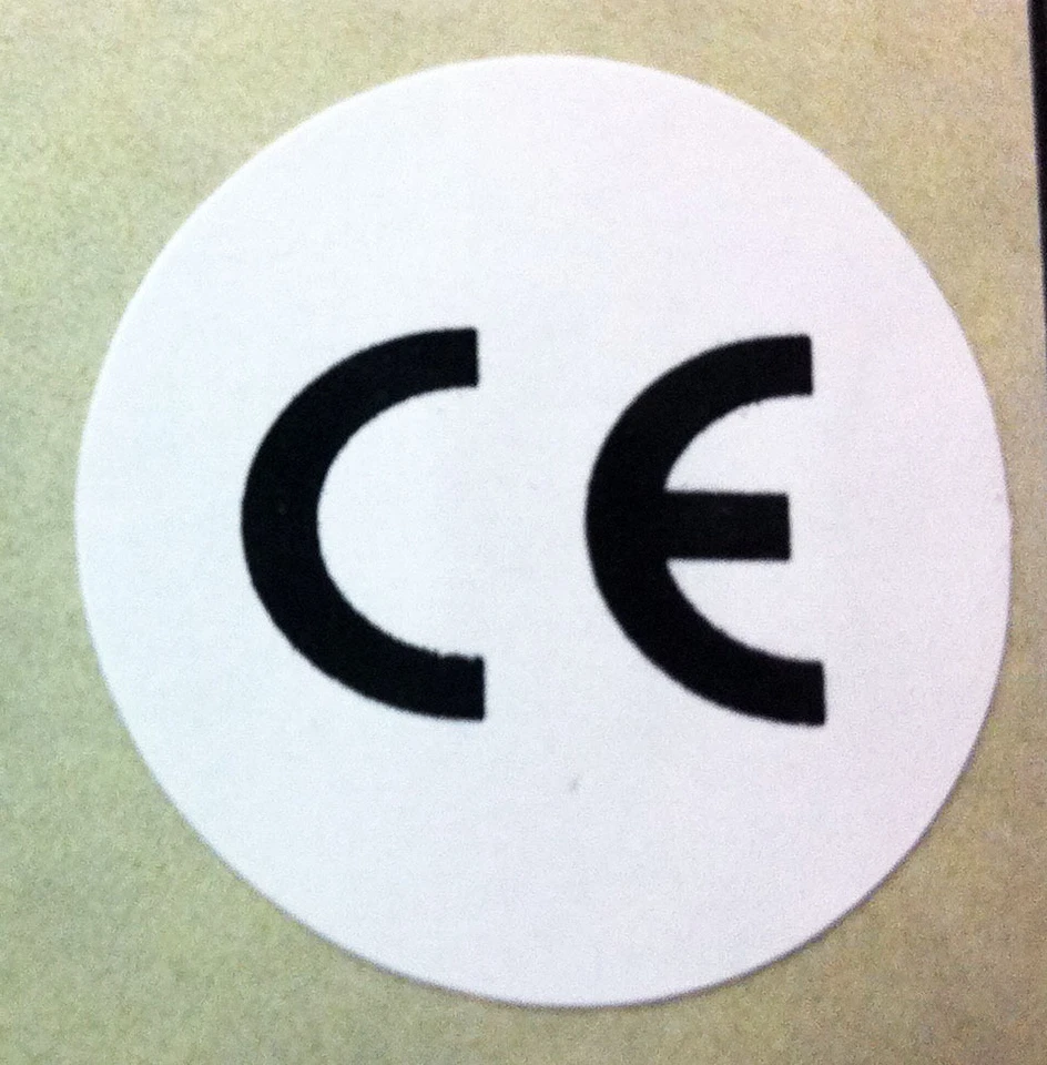 CE Logo on Polypropylene Labels (Stickers) 10mm diameter