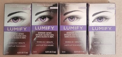 4 Lumify Eye Drops Bottle .25 FL oz 7.5ml Bausch Lomb Redness Reliever Exp 2028