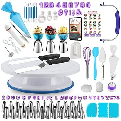 230PC Cake Decorating Kit w/ Turntable Piping Tips Fondant Tools Set