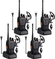 Long Range 100 Mile Walkie Talkie Two Way Radio Charge Headset Waterproof 4 PACK