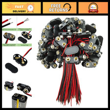 100 PCS T-Type 9 Volt Battery Connectors, Hard Plastic Shell Buckle Connectors