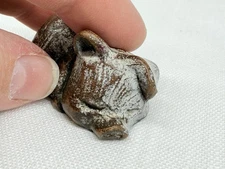 Vtg Red Mill Mfg. Piglet Figurine – Carved Pecan Shell Resin –Refinished –Unique