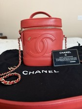 CHANEL Classic COCO Top Handle Vanity In Red Leather With Crossbody Strap NWOT