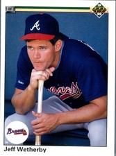 1990 Upper Deck Jeff Wetherby RC Rookie #611 Atlanta Braves MLB Baseball Card.... rookie card picture