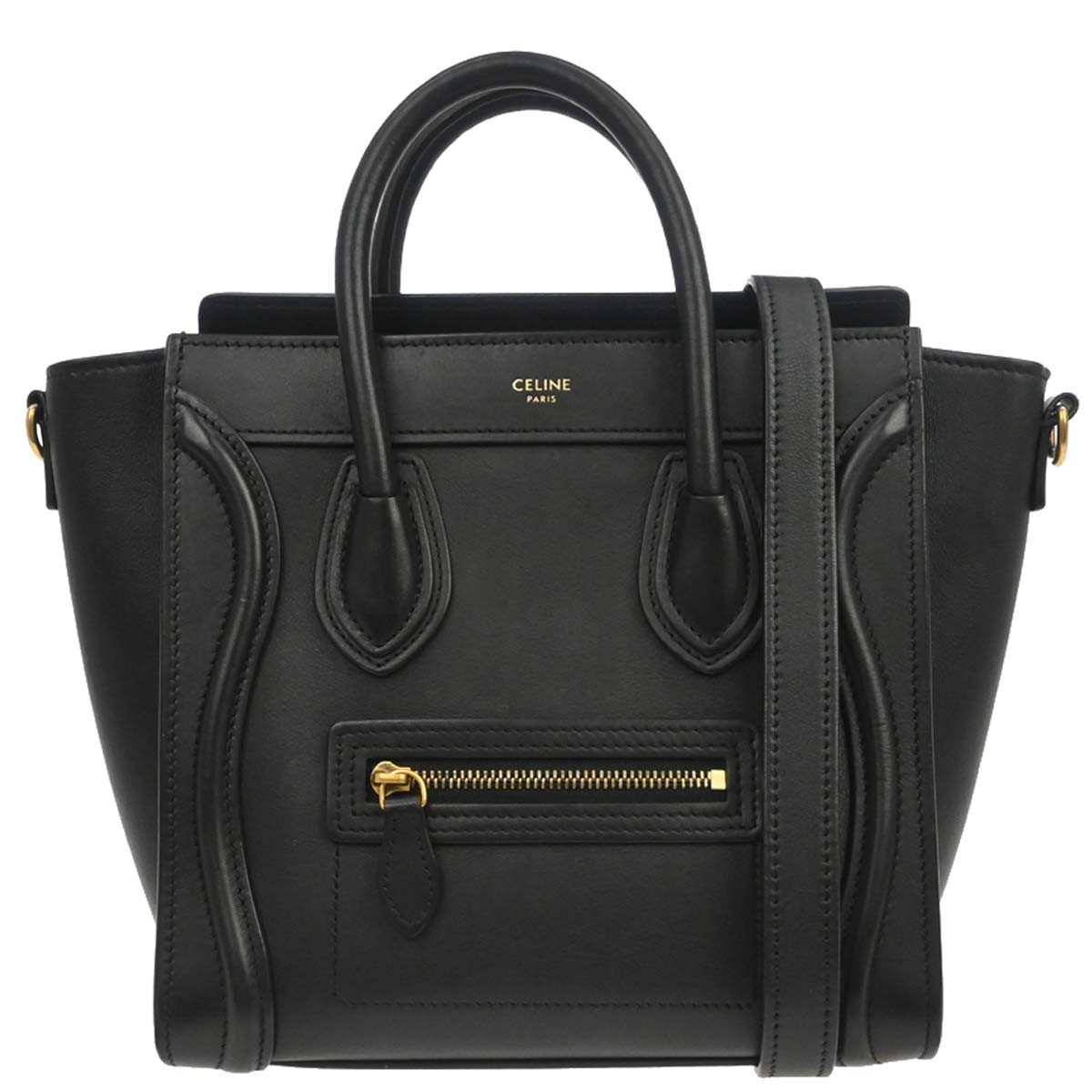 Celine Black Leather Nano Luggage Tote Bag S-AT-0139 S-CU-0149