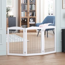 Freestanding Wire Pet Gate for Dogs, Tall Dog Gate for The Houes, Doorway, St...