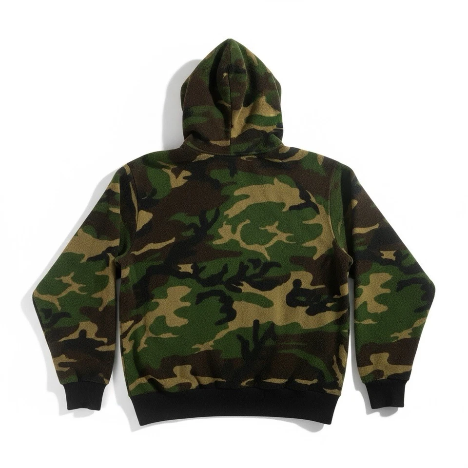 Sudadera con capucha vintage Cabelas Woodland camuflada polar cremallera completa talla grande caza al aire libre Foto 4 de 4