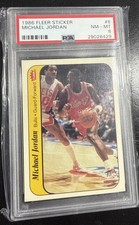 1986 FLEER STICKER #8 MICHAEL JORDAN PSA 8 ROOKIE CARD!!!. rookie card picture
