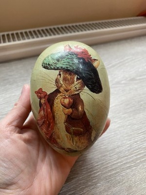 Vintage Pappmaché Beatrix Potter Peter Hase Osterei Germany 1995 selten