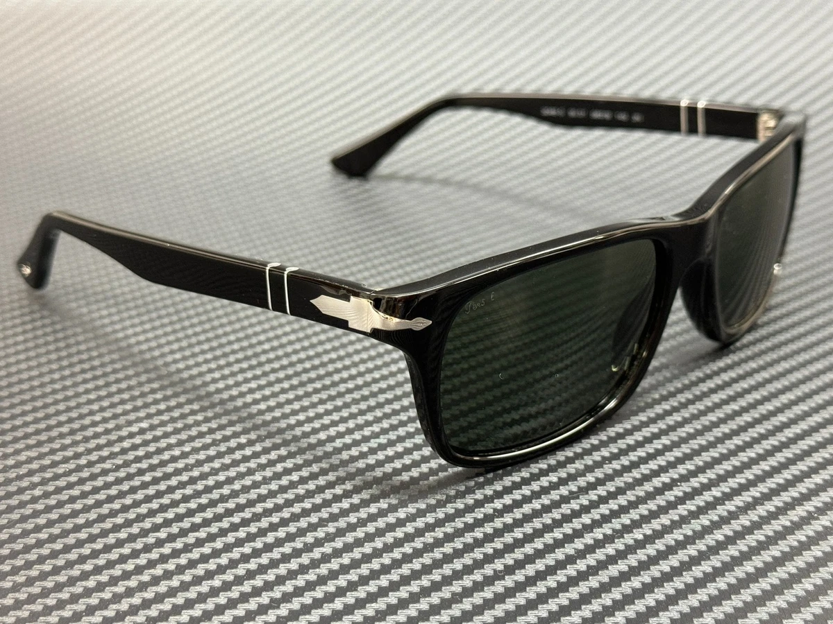 PERSOL PO3048S 95 31 Black Rectangle Square Men's Sunglasses 58 mm