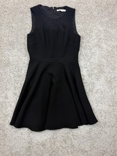 BCBGeneration Women's Size 4 Black Lace Fit Flare Dress Sleeveless Zip Back