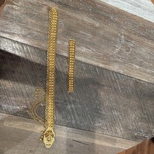 VTG 24 It Gold Plated Metal Belt With 7 Inch Matching Bracelet.