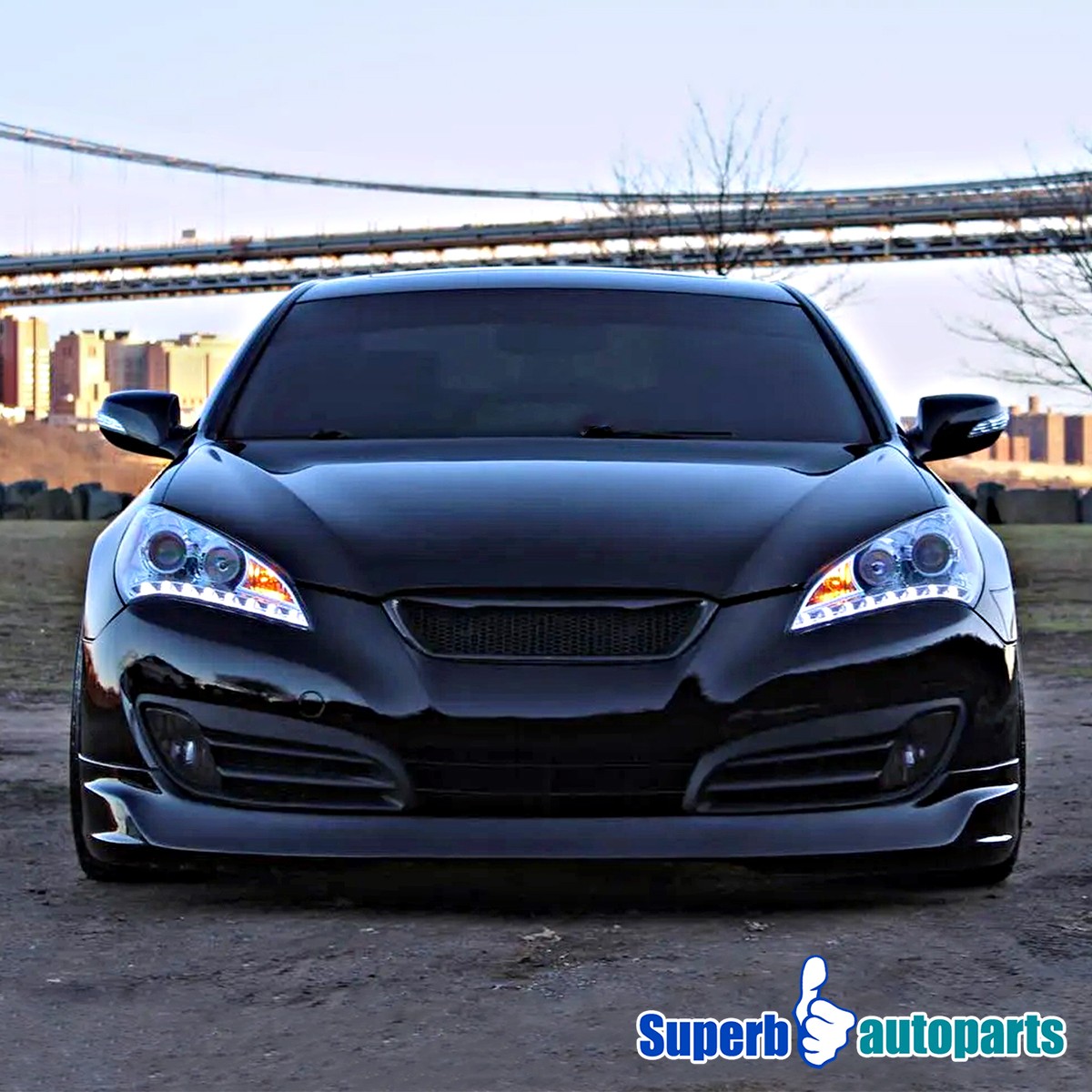 Fits 2010-2012 Hyundai Genesis Coupe 2 Dr Projector Headlights 10-12 Head Lamps