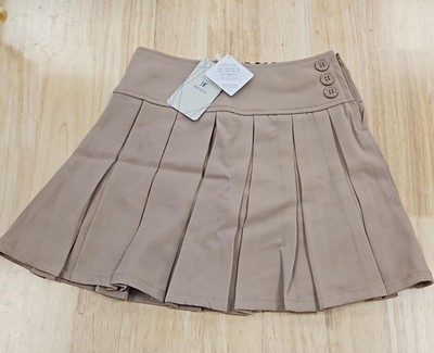 Bienzoe Girls School Uniform Skirt: Kids Adjustable Waist Stretchy Skort Khaki 8