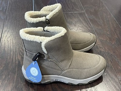 Easy Spirit Women Tyme2 Ankle Boot Size 6.5 M Taupe 240  Water Repel Sherpa NEW