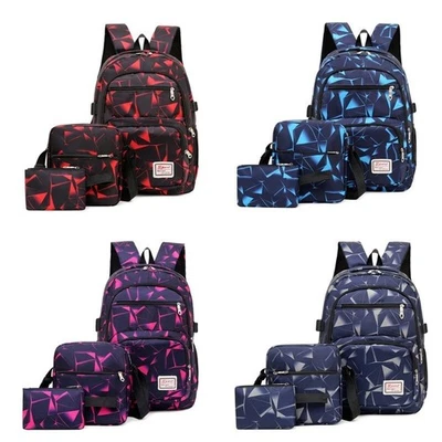 3ps Set Kids School Backpack Girls Boy Travel Casual Large Capacity Bag Rucksack