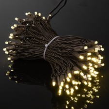 DELight 200Ft Christmas String Lights IP65 Waterproof UL Commercial Brown Rope