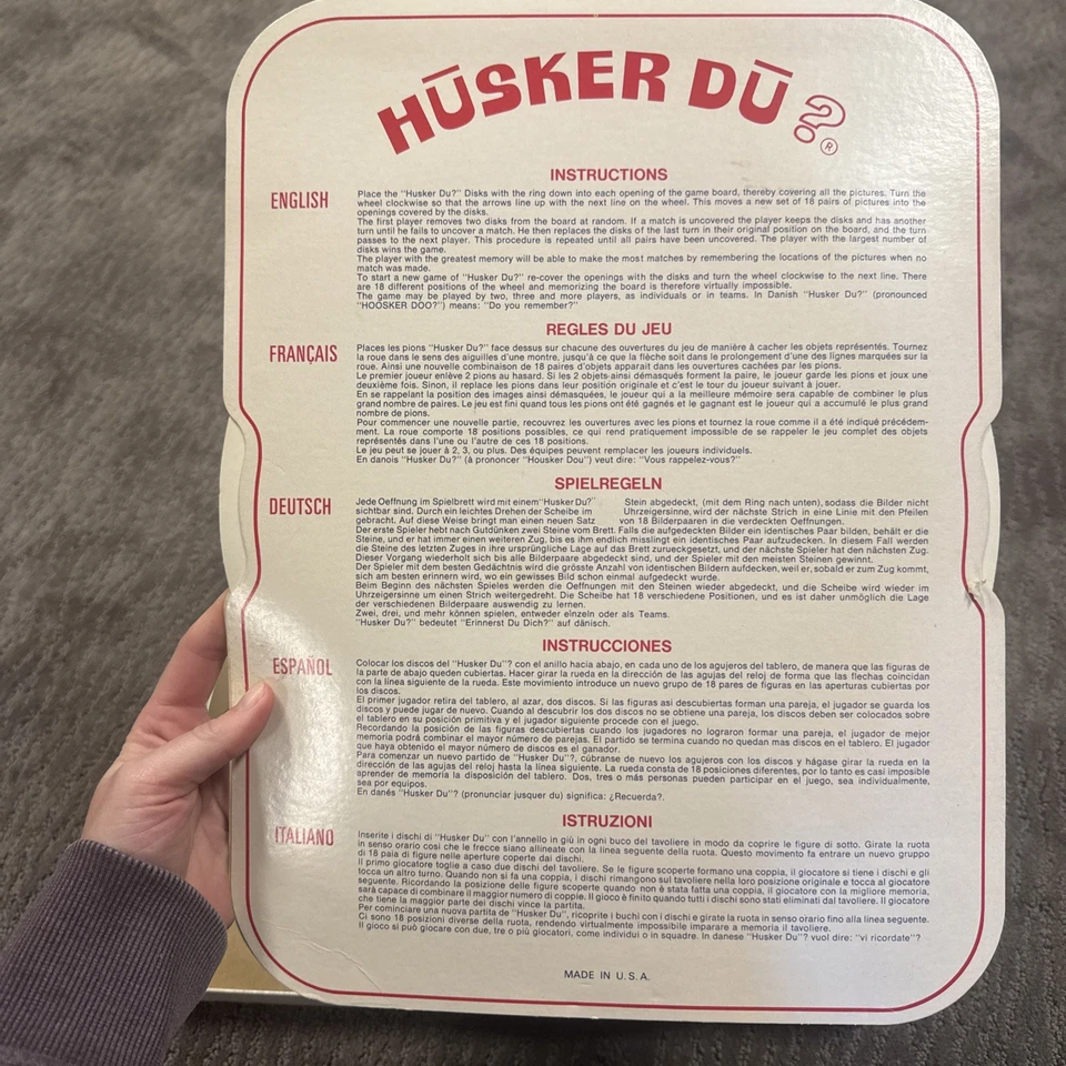 Vintage 1970 HUSKER DU Memory Game Complete Original Pieces  NICE - Image 4 of 4