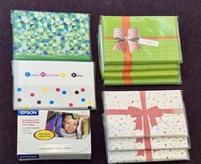 NEW 4x6: 100 Epson Premium Glossy Photo Paper + 90 HP Picture Cards & Envelopes