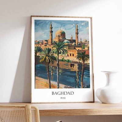 3_Bagdad Poster, Islamische Deko, Islamische Kunst, Nahöstliche Kunst, Bagdad Geschenk,