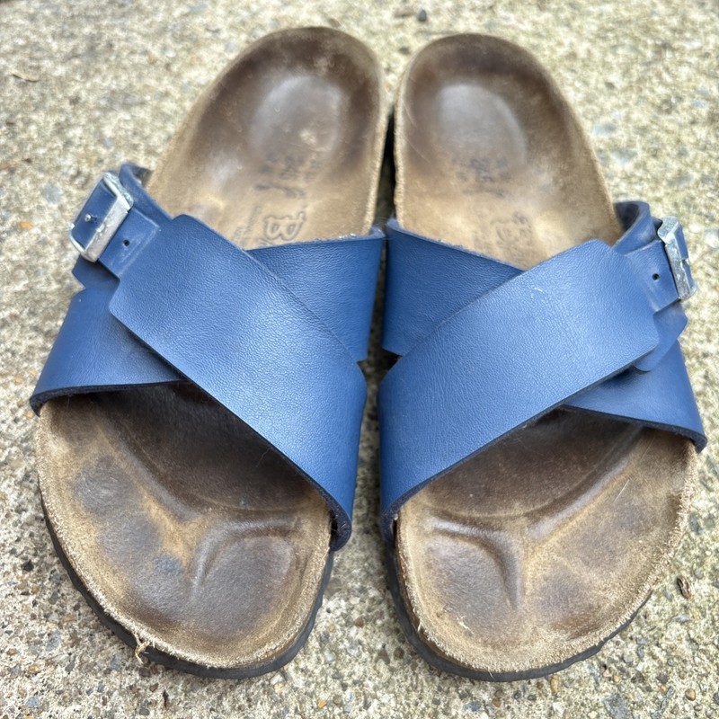 Birkenstock Birki's Sandals Size Women’s Santosa Birko-Flor Blue Straps Size 7