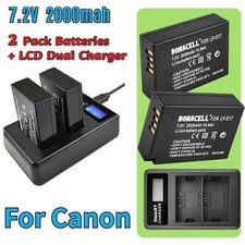 2pcs LP-E17 Battery Dual Charger For Canon RP Rebel SL2 SL3 T6i T7i