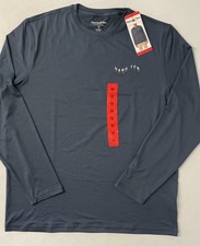 HANG TEN Mens Long Sleeve Sun Tee Shirt UV PROTECTION UPF 50 BLUE Outdoor MEDIUM