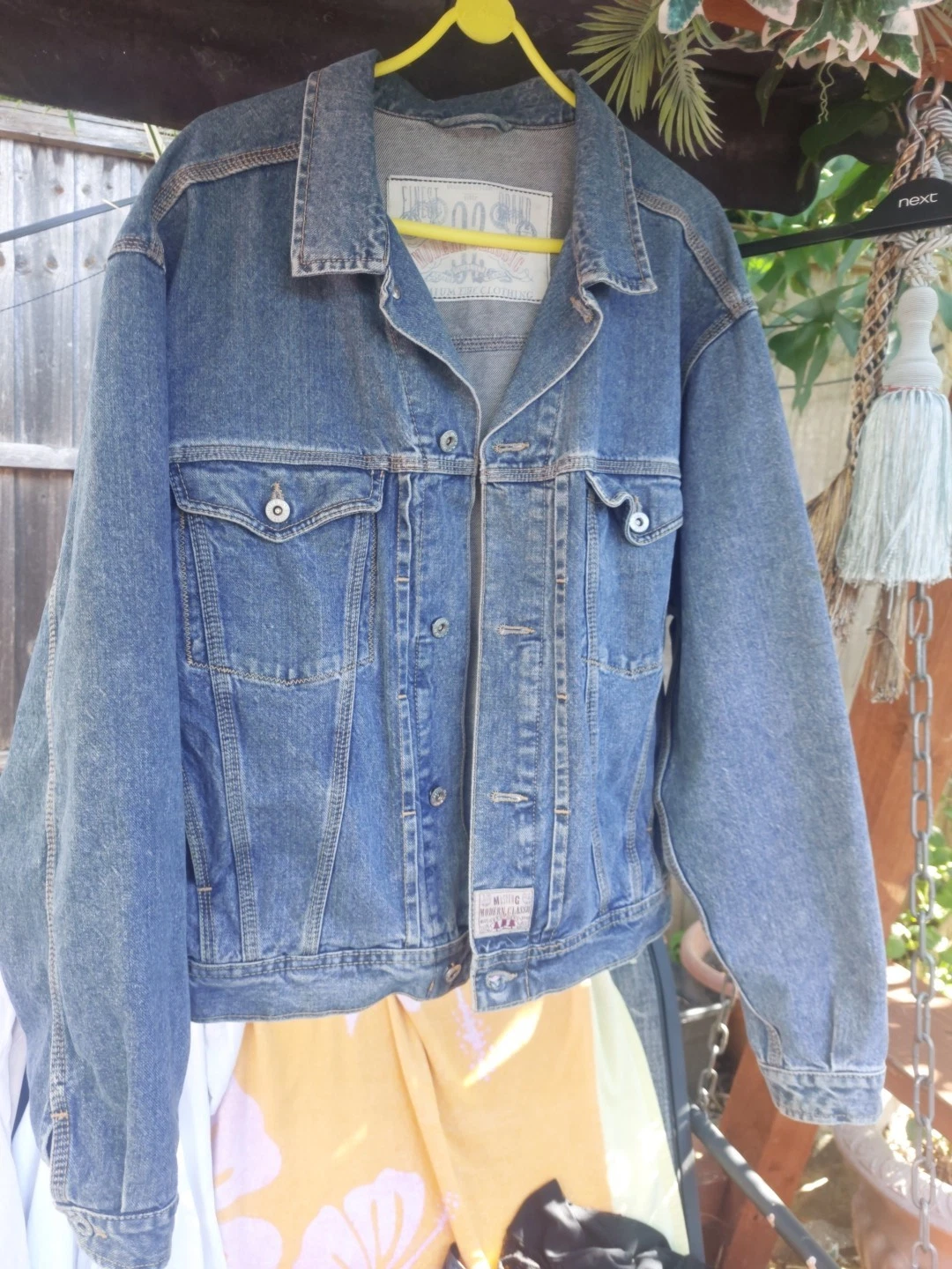 Men's Denim Jacket Size L MODERN CLASSIC Blue Button Up