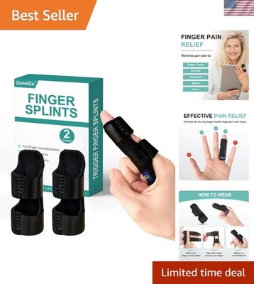 Adjustable Trigger Finger Splint Set - 2pcs Pain Relief Brace for Fingers