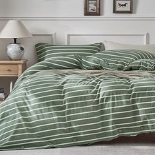 Cotton Duvet Cover Twin Size -d Comforter Cover Twin 68" 90" Green Stripe