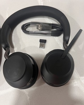 Jabra Evolve2 65 Link380a Wireless On-Ear Headset- Black | eBay
