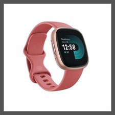 Fitbit Versa 4 Smartwatch - Copper Rose Aluminum with Pink Sand Band