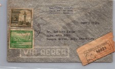 GOLDPATH: Paraguay cover 1945 to Argentina registered certified label CV896_P23
