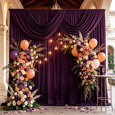 20Ft X 10Ft Purple Backdrop Curtains for Parties, 4 Panels 5Ft X 10Ft Wrinkle-Fr