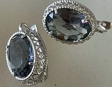 8.5Gr 24mm Long  SILVER 925 EARRINGS LEVER BACK Created Alexandrite Alexandrite