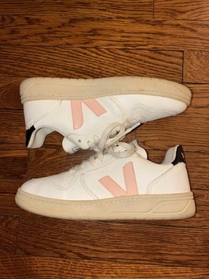 VEJA V-10 WOMEN'S SNEAKER SHOES White/Pink SIZE 5 US