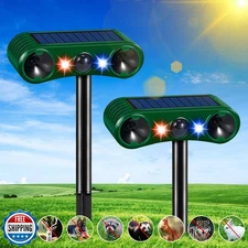 2025 Ultrasonic Animal Repeller Outdoor, 2 Pack Solar Animal Repellent with M