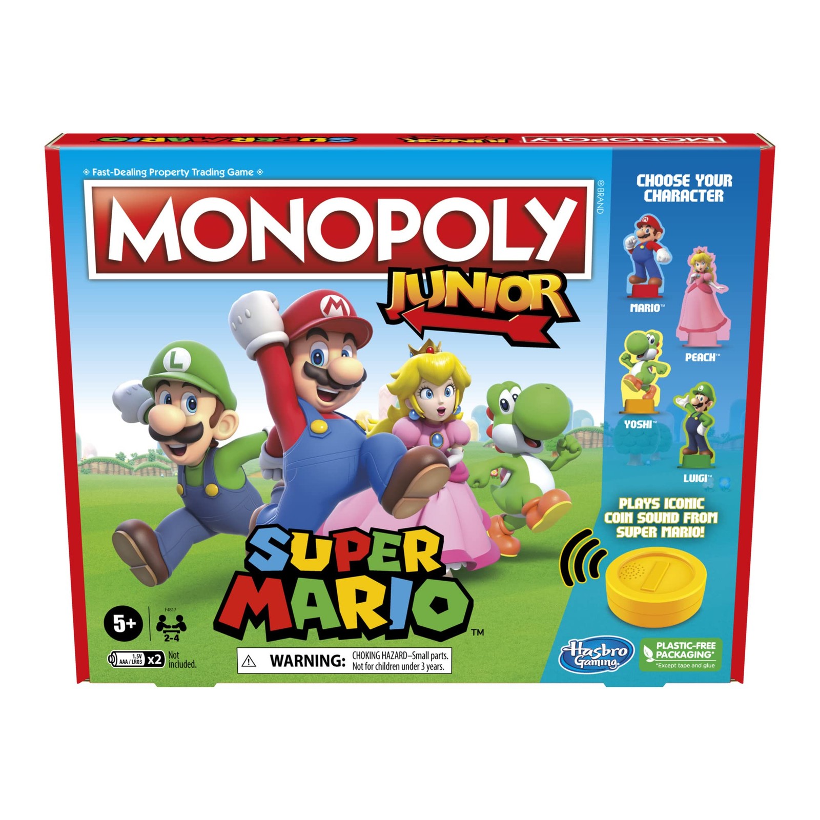 Monopoly Junior Super Mario Edition Board Game, Fun Kids' Ages 5 and Up, Explore