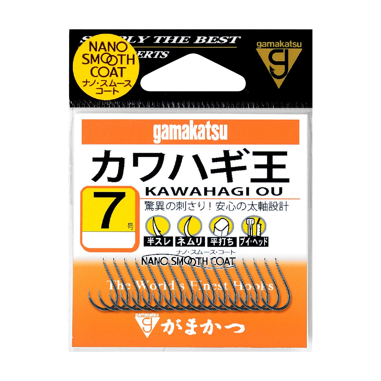 ** Gamakatsu KAWAHAGI OU Nano Smooth Coat Bait Hook size Variations