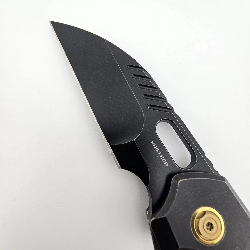 Vosteed RSKAOS Folding Knife M390 Black Stonewashed Titanium Wharncliffe MHET1 - Image 4 of 4