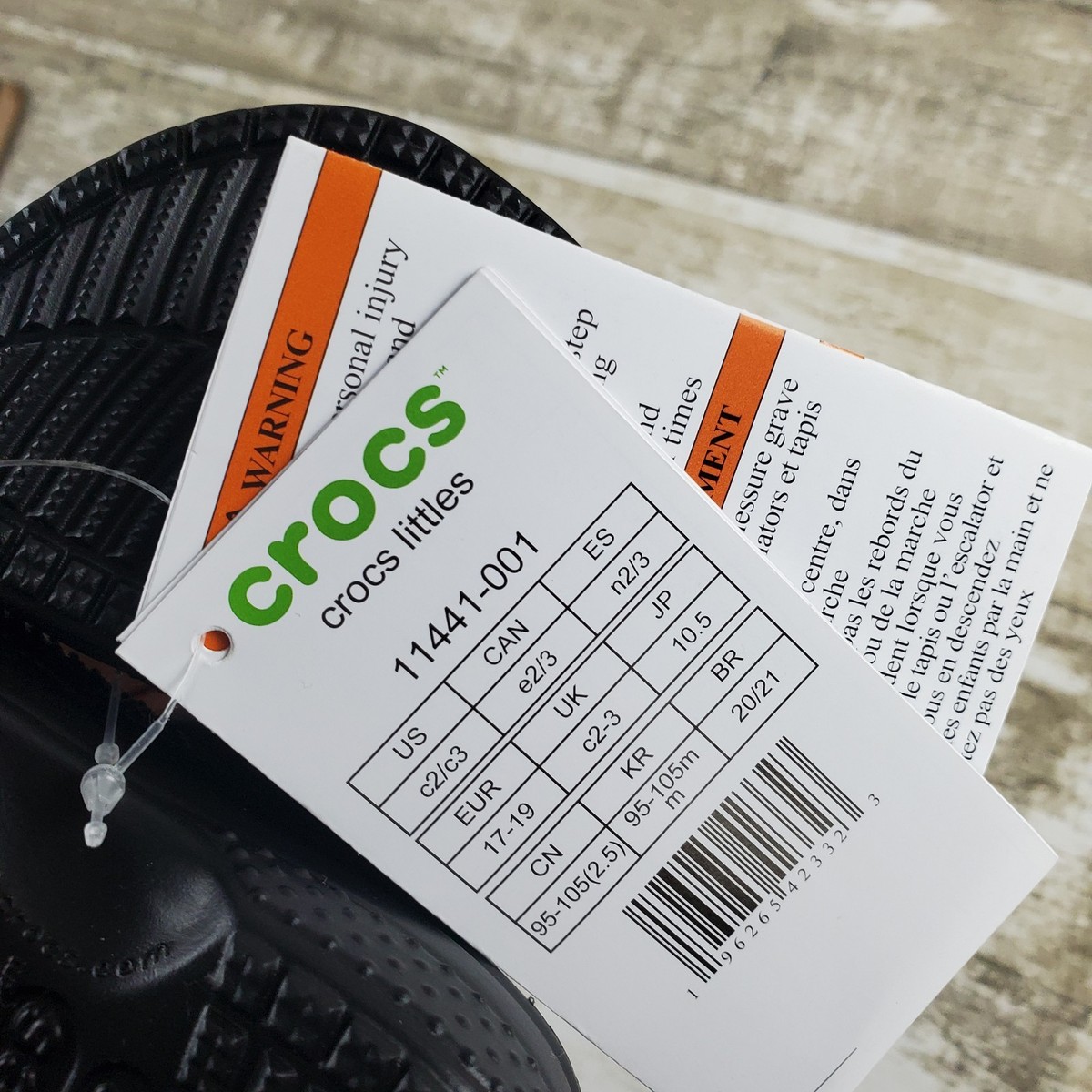 Crocs Classic Littles Clogs Sz C2 / C3 Black Baby Toddler Slip On
