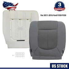 For 2011-2016 Ford F250 F350 XLT Driver Bottom Seat Cover & Foam Cushion Gray