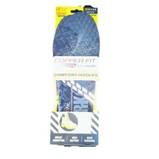 Copper Fit Work Gear Mens Comfort Insoles Arch Support Black One Size 8-13
