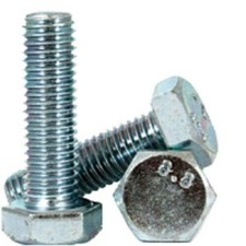 M10-1.5 X 16MM DIN 933 Coarse Hex Cap Screw 8.8 Zinc Plated
